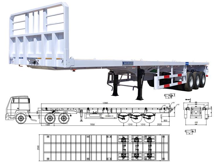 Tri Axle Flatbed Trailer for Sale In Ghana