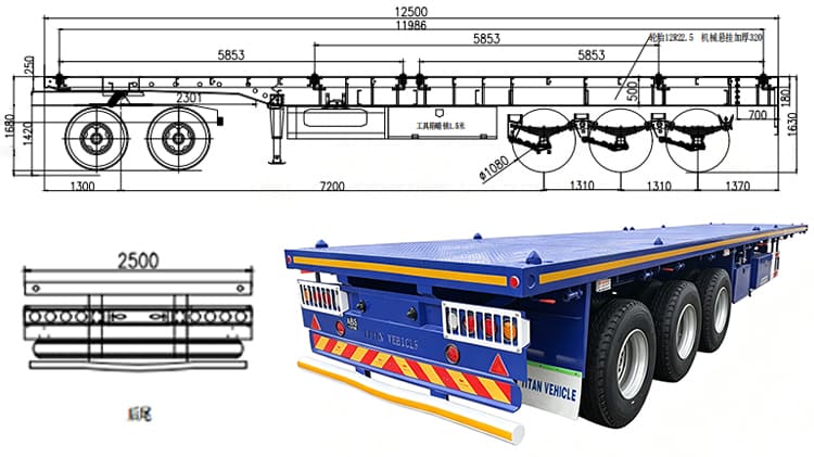 TITAN 3 Axle Flatbed Trailer for Sale Near Me in Ghana
