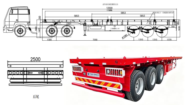 TITAN 40FT 3 Axle Flatbed Trailers for Sale in Tanzania