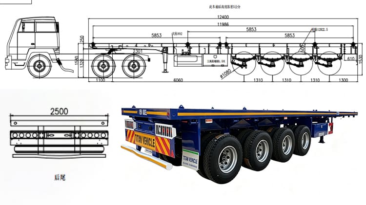 TITAN 4 Axle Flatbed Semi Trailer for Sale in Nigeria