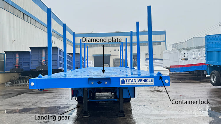 4 Axle Semi Truck Flatbed Trailer for Sale in C&ocirc;te d'Ivoire with Stakes