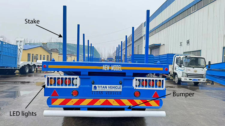 4 Axle Semi Truck Flatbed Trailer for Sale in C&ocirc;te d'Ivoire with Stakes