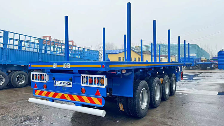 4 Axle Semi Truck Flatbed Trailer for Sale in C&ocirc;te d'Ivoire with Stakes