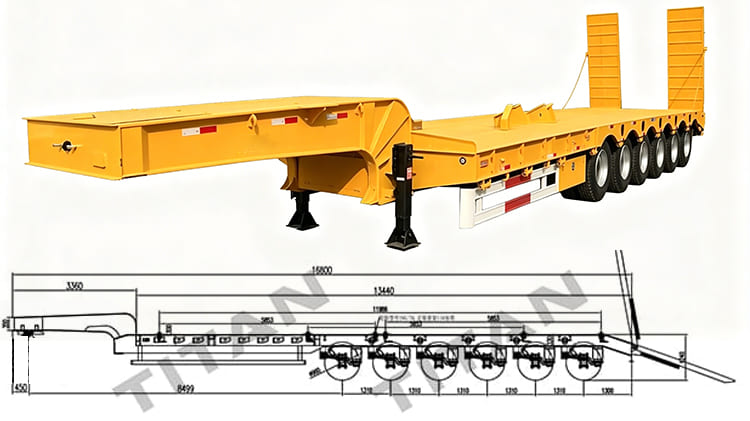 TITAN 6 Axle Semi Low Bed Trailer for Sale in Sierra Leone