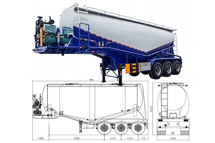 TITAN 3 Axle 35 CBM Bulk Cement Tanker for Sale in Zambia