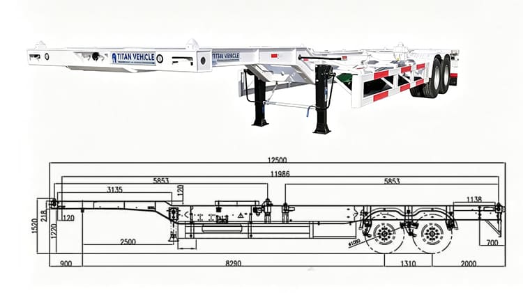 TITAN 2 Axle 40FT Skeleton Trailer for Sale in Jamaica