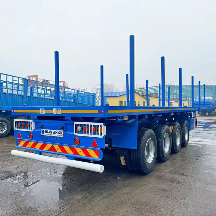 Semi Truck Flatbed Trailer with Stakes