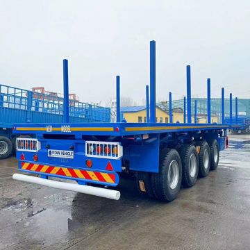Semi Truck Flatbed Trailer with Stakes